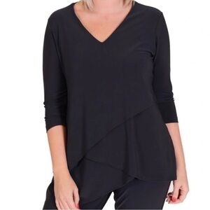 Sympli Matrix Back Layer Top 3/4 Sleeve V Neck Size 6